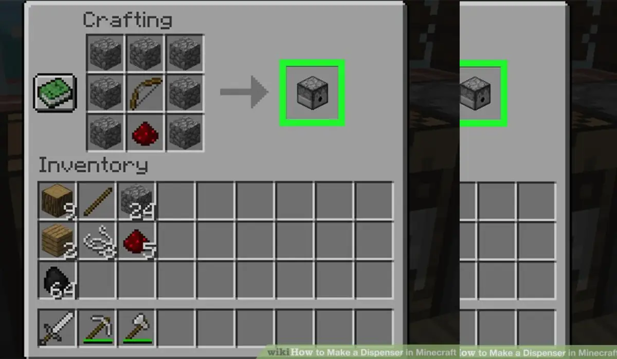 craft a dispenser in minecraft